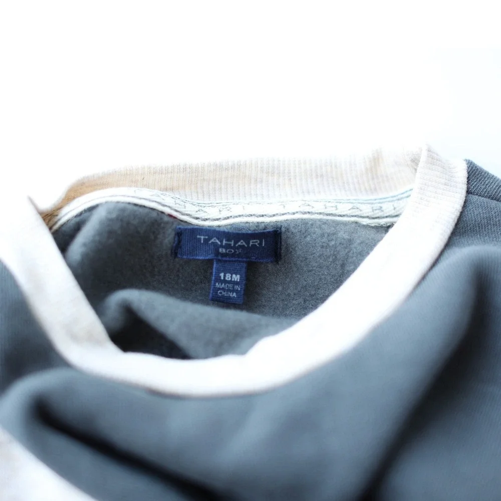 Tahari Boy Colorblock Pullover Sweatshirt 18M‎ NWT